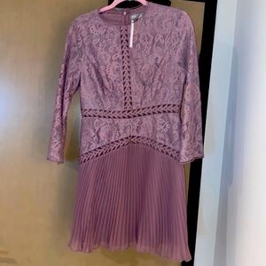 Beaurofil periwinkle/  lilac dress with accordion skirt and drop waist.